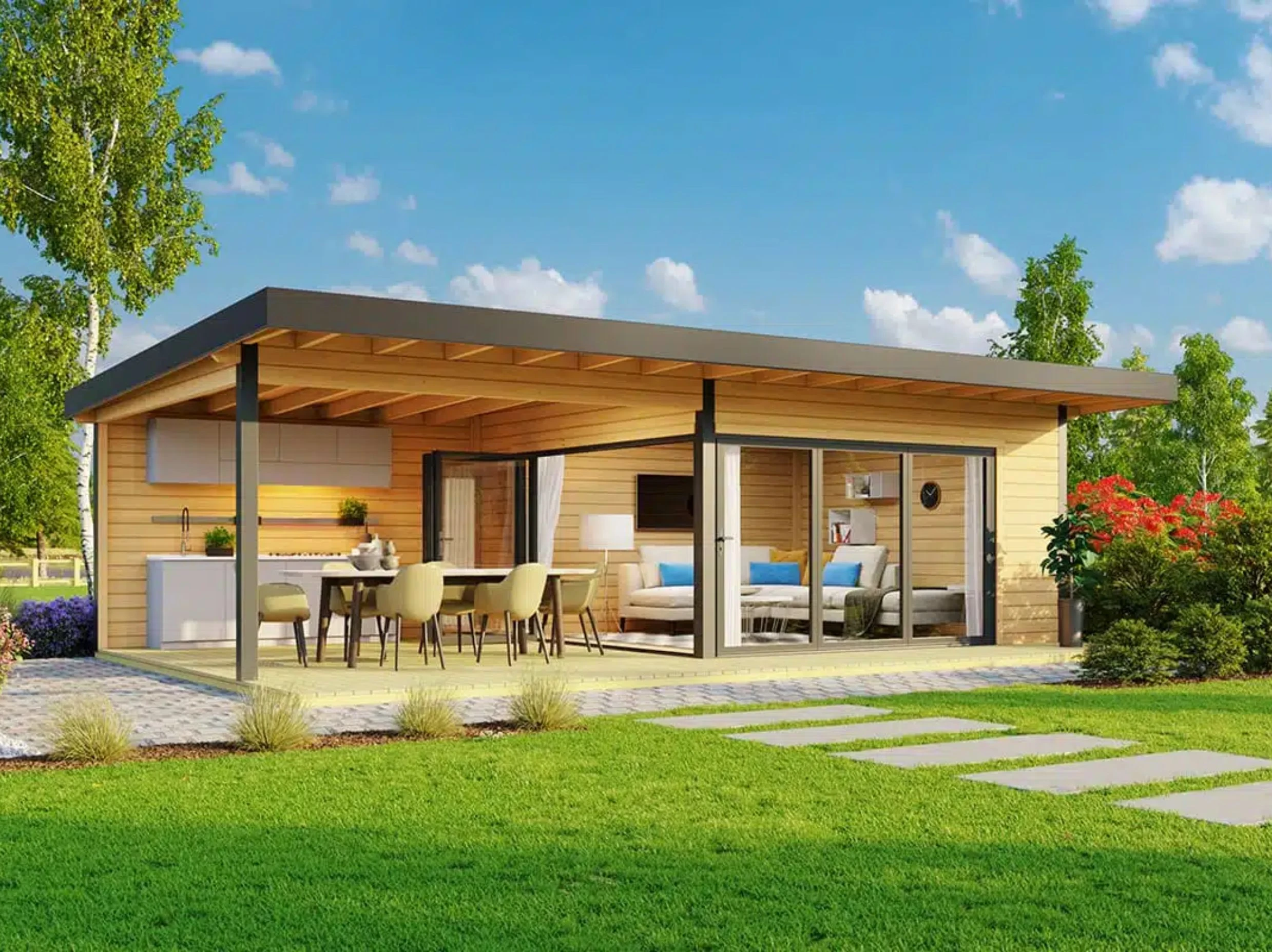 Tuinkantoor Domeo 10 850 x 450 cm - Afbeelding 1